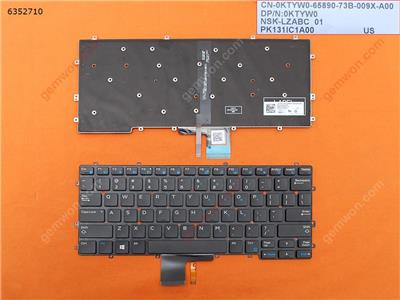 Teclado para Dell Latitude 7370 Español Negro Retroiluminado - Compatible con P/N PK131IC1A00 LA Latitude 7370 E7370